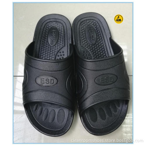 good quality black color SPU(PVC foamed) material SPU ESD slippers